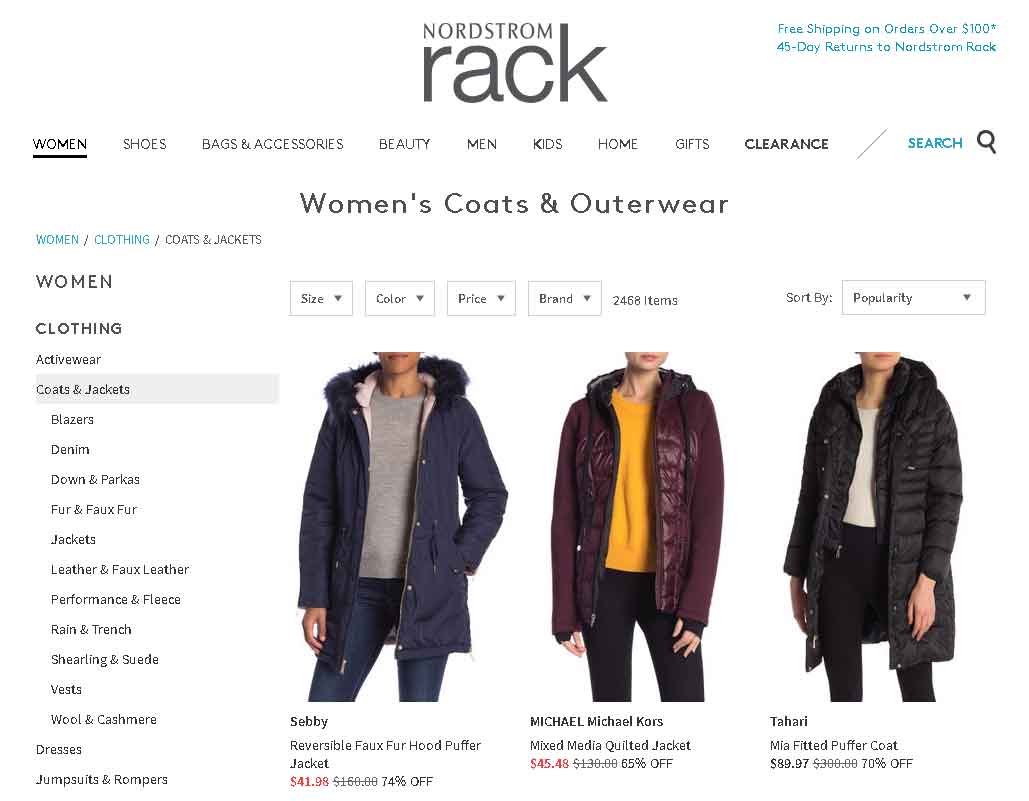 Nordstrom Rack Website