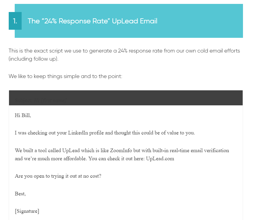 UpLead Email Template UpLead Email Template