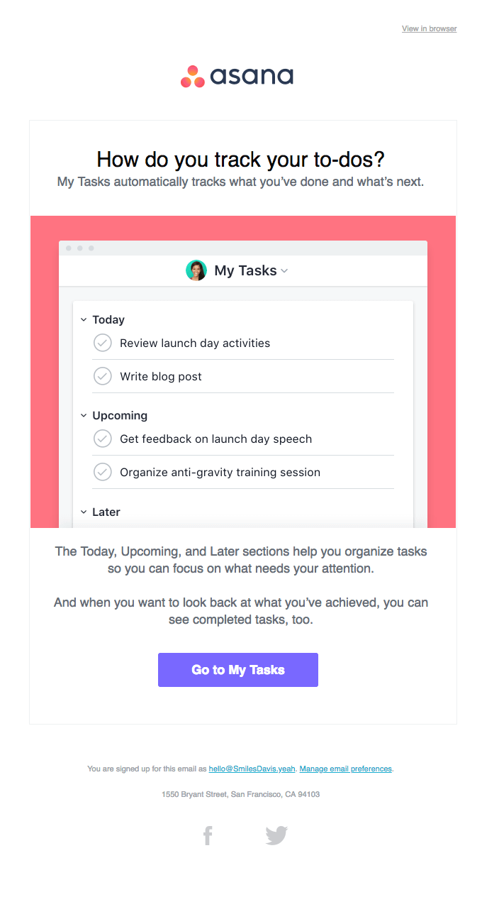 Asana Email