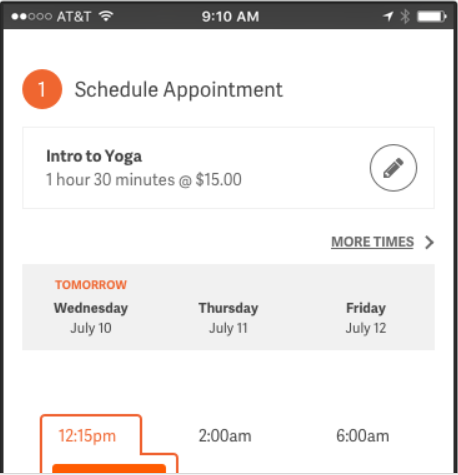 ACuity Scheduling SCreenshot