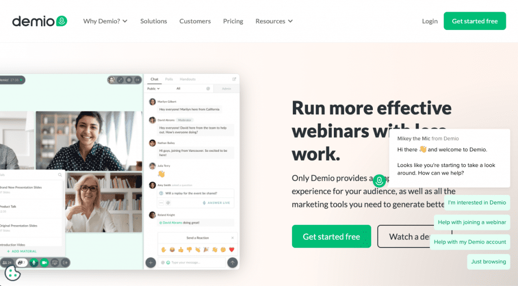Demio is a great tool to run webinars and lead capture as the users are engaged