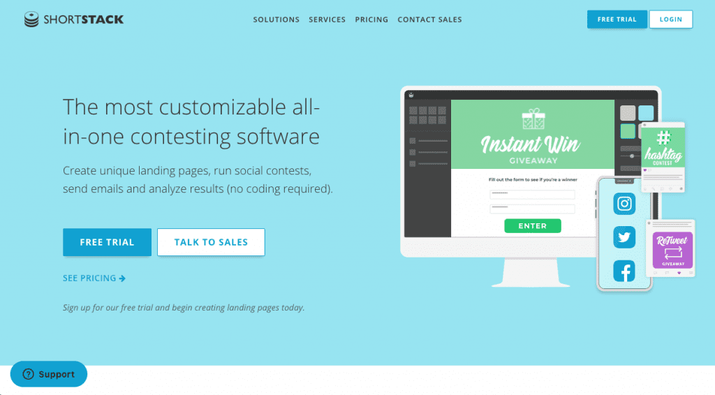 Shortstack is a great lead generation tool through contesting software