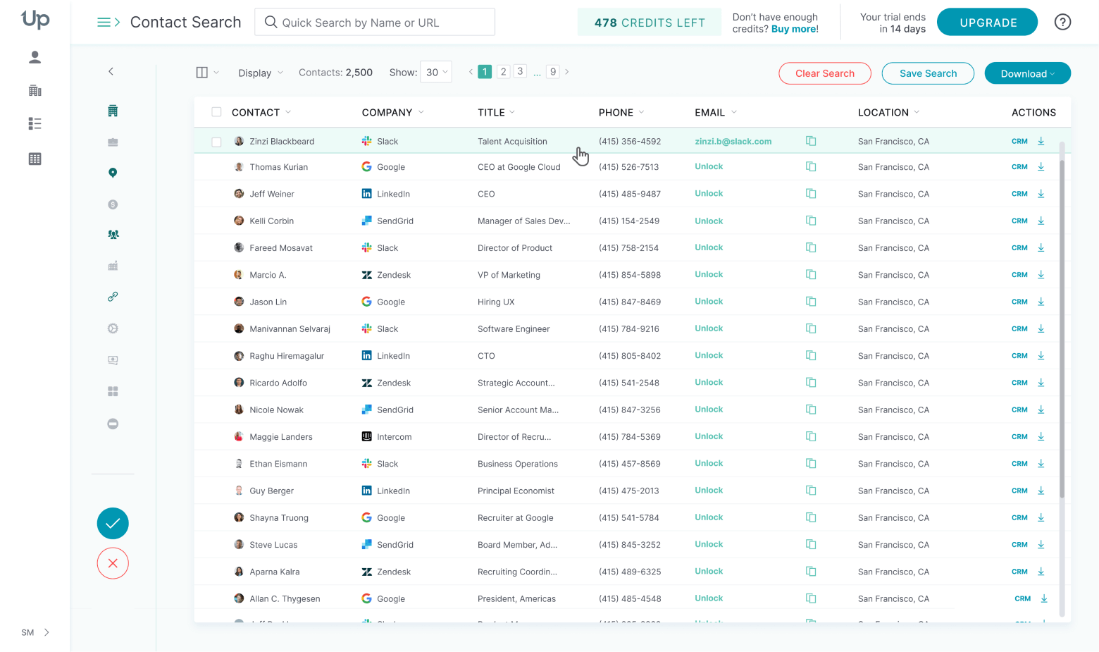 Using UpLead to find your prospect’s email address