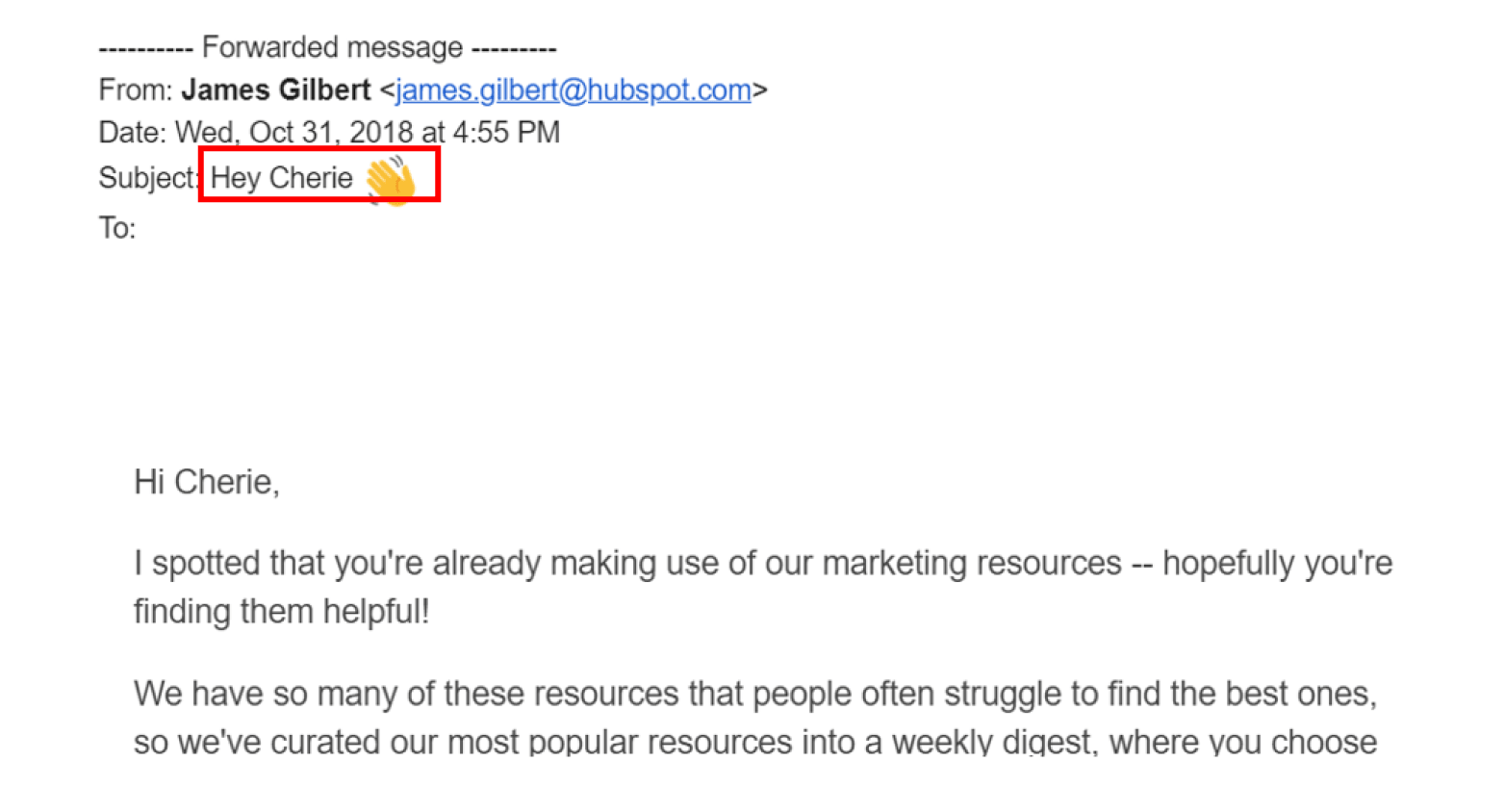 Personalize subject lines