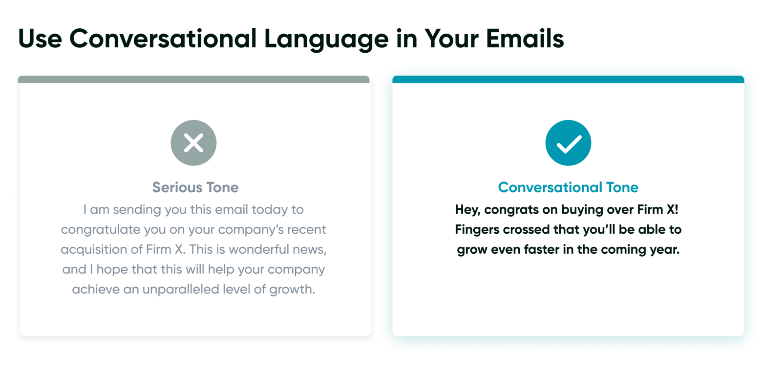 Use conversational language in your emails