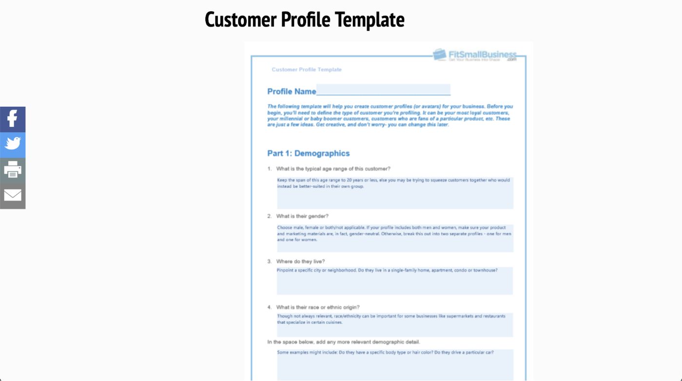 Fit Small Business - Profile Your Customers