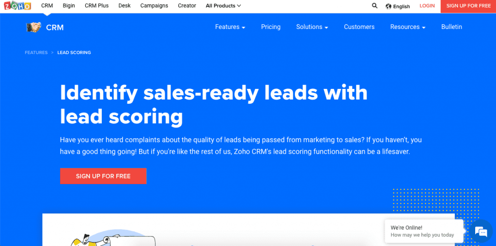 Zoho for lead scoring