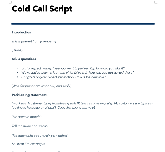 The Best Cold Call Script Ever [Template]