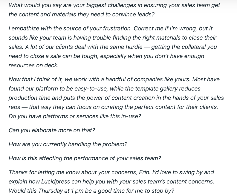 identify_their_pain_points This cold call scripts lets you gather information about your lead's needs.