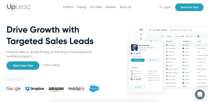 UpLead is an online B2B sales intelligence platform where you can easily find someone's emails.
