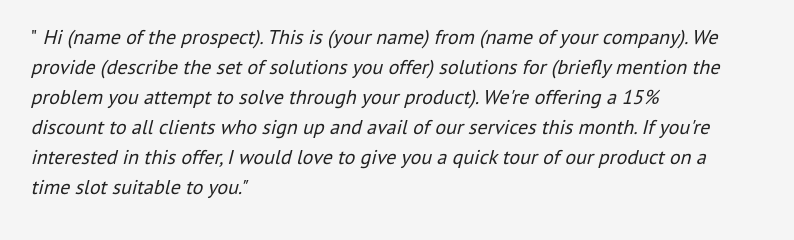 pitching_special_offers Use this cold call script to pitch great offers and discounts without sounding like another telemarketer.