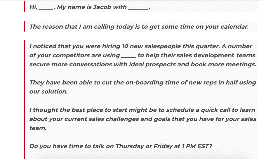 The best cold call script to get a demo presentation appointment in person.