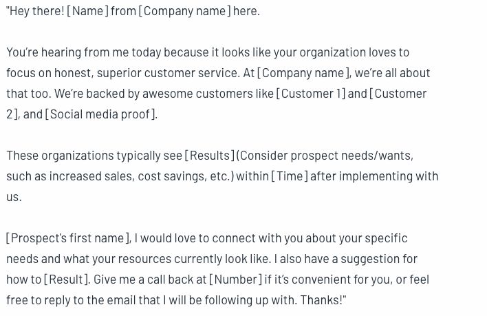 This script lets you use social proof to validate your solution during a cold call.