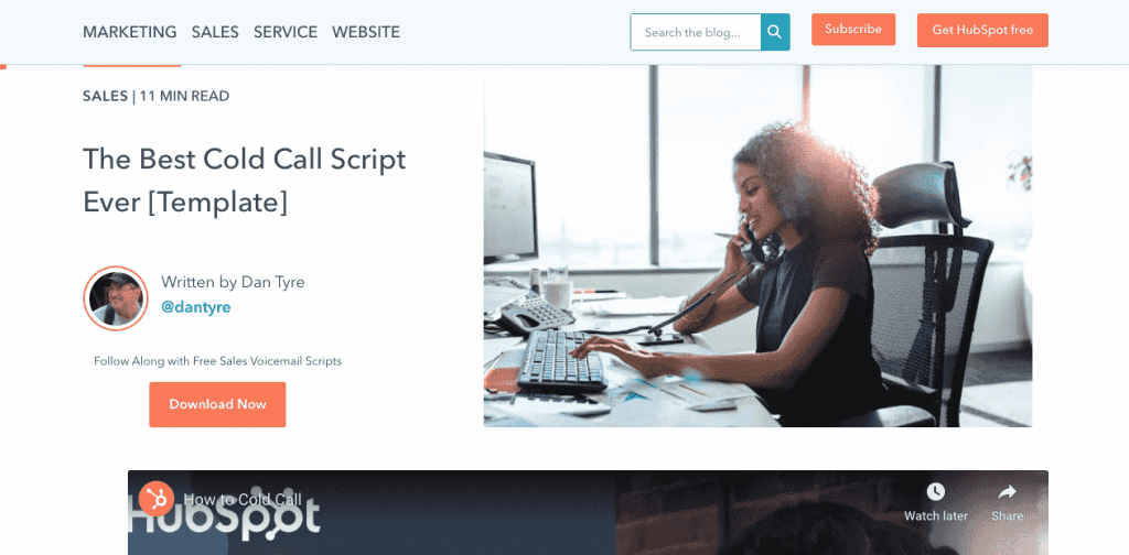 This cold call script by Hubspot is one of our favorites, and can easily be adapted to become an effective discovery call.