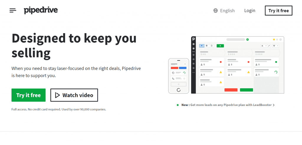 Pipedrive is a simple, easy-to-use CRM