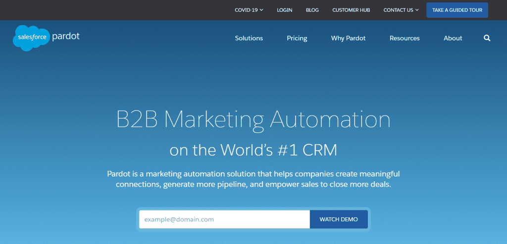 Pardot is a B2B marketing automation platform that helps marketing and sales teams with lead generation and nurturing.