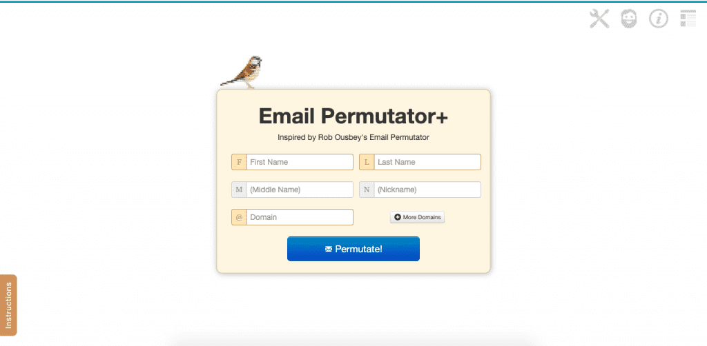 Email Permutator+ is a very simple and free email lookup tool.