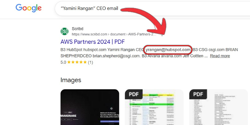 Find CEO email on Google