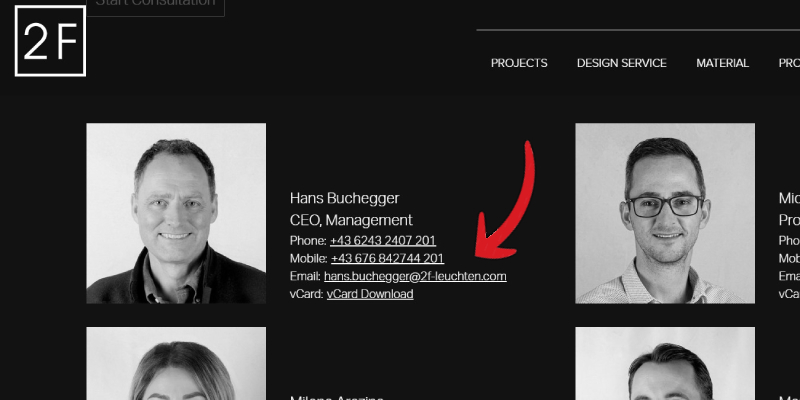 Find email on company website