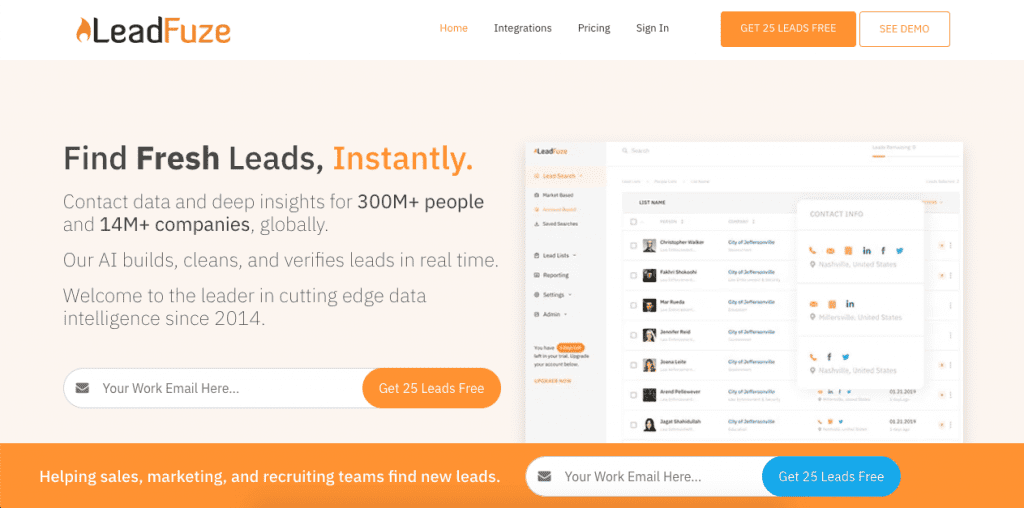 LeadFuze is a lead generation tool for B2B marketing