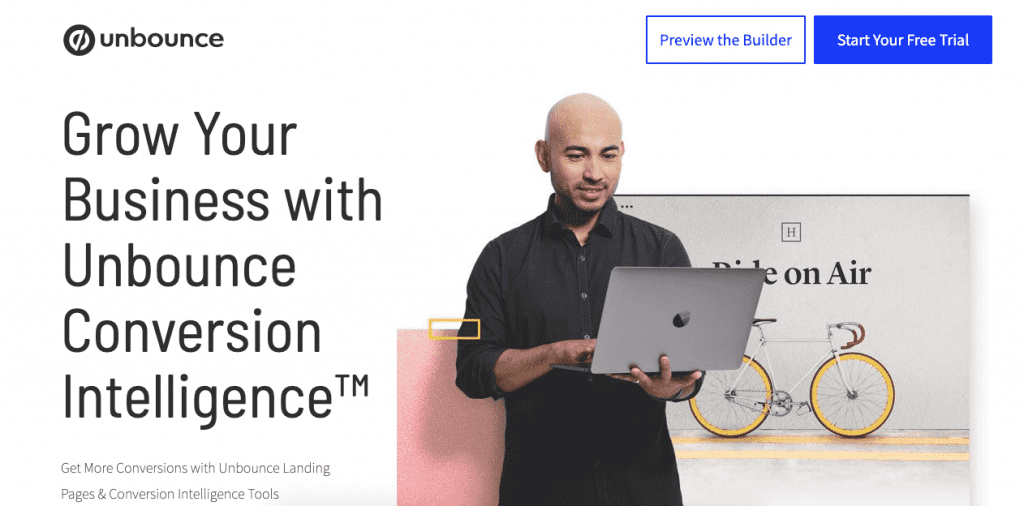 A veteran of land page design, Unbounce is a well-known solution that has been the favorite for marketers when it comes to page building,