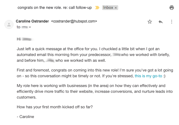 This email, for example, is so good at generating rapport through events that culminated in the lead asking for a meeting with the salesperson.