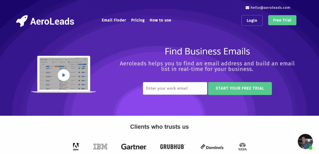 The AeroLeads Chrome Extension tool helps you uncover business emails on various platforms, such as LinkedIn