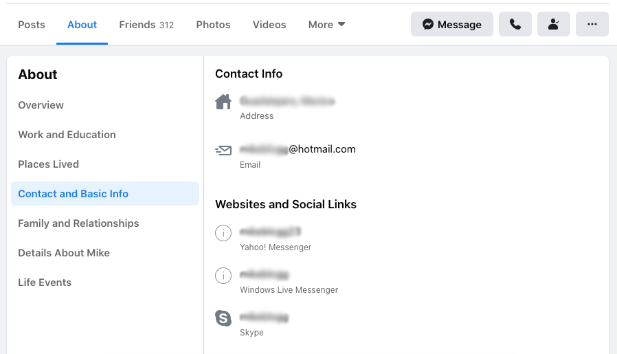 If their email address doesn’t appear on this page, they’ve likely made this information private, so you’ll have to continue with the next option.