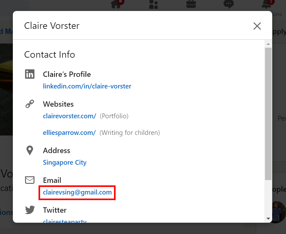 If the person has chosen to display their email address on LinkedIn, you’ll find it in the contact information 