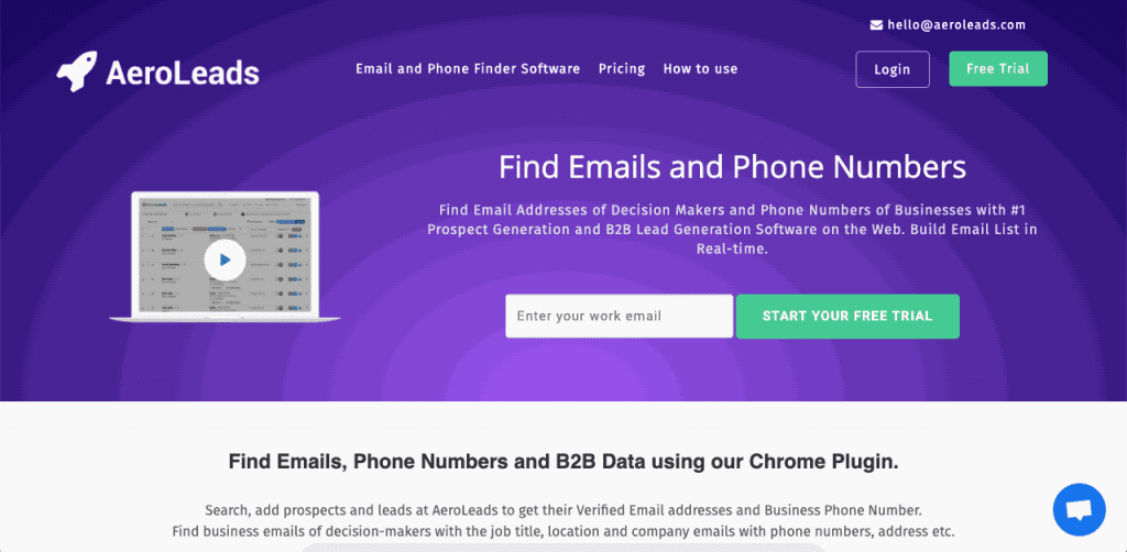 Aeroleads helps you to find verified business emails of your prospects and leads