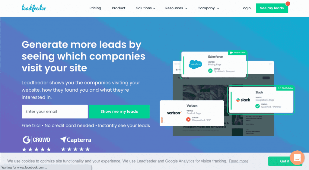 Leadfeeder is a different kind of lead nurturing and generation tool 