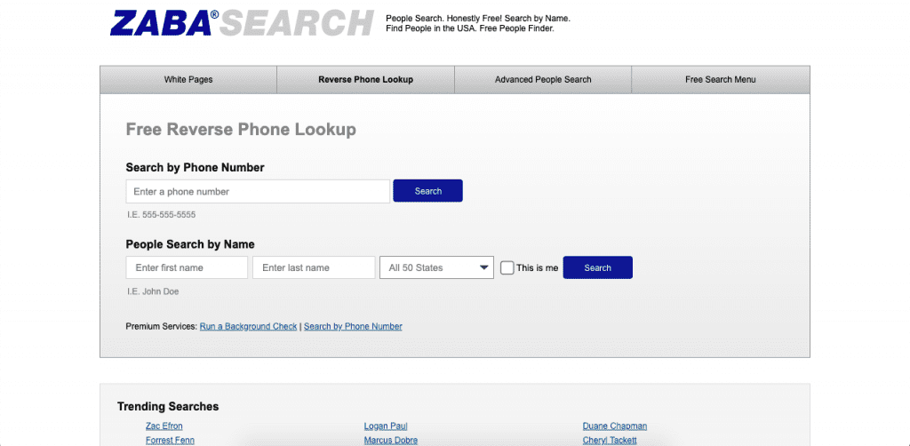 ZabaSearch allows you to find someone's phone number and location.