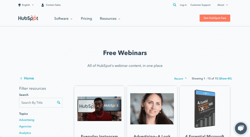 Webinars by Hubspot