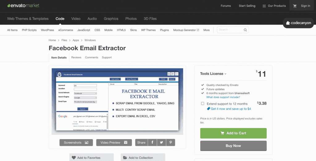 The Facebook Email Extractor is an affordable but limited social email extractor tool 