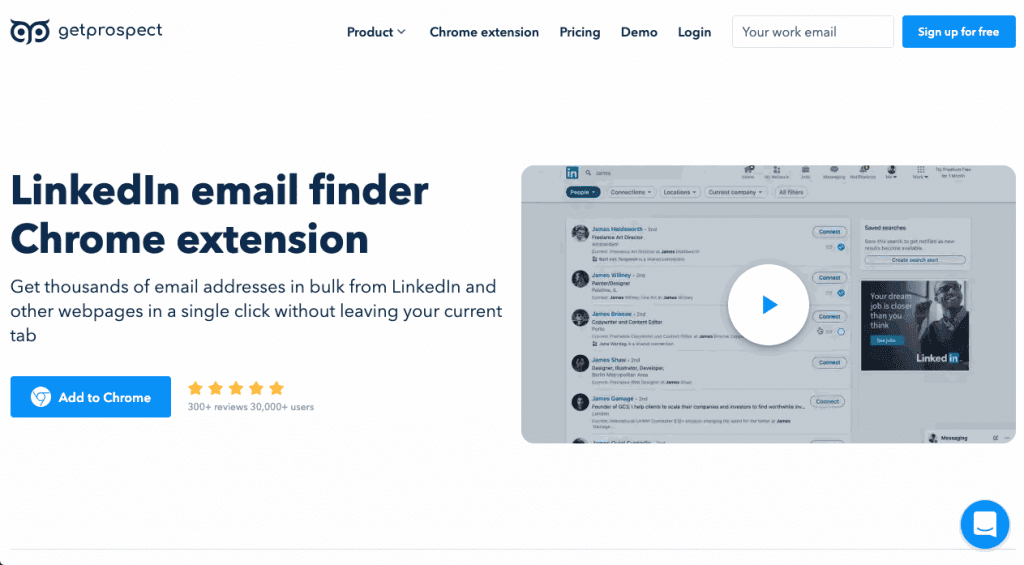 GetProspect has a LinkedIn email extractor tool in the form of a Chrome extension.