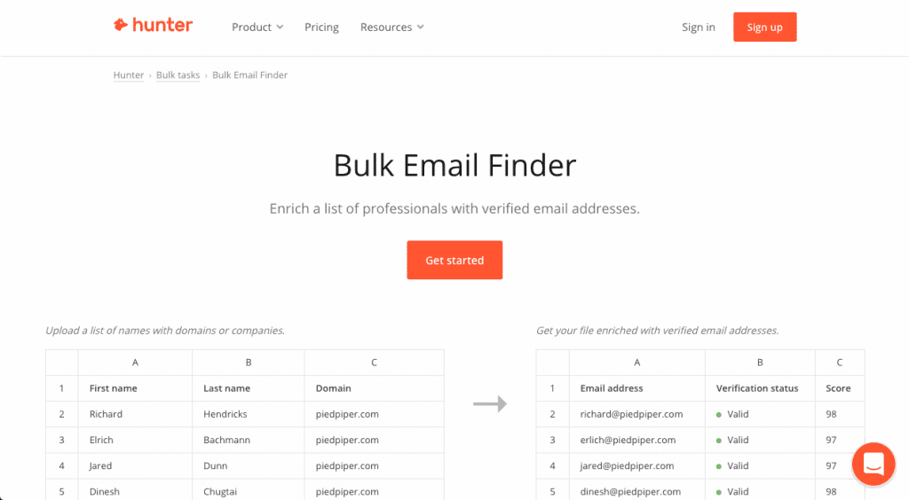 Hunter is another platform that allows users to buy generated email lists based on specific data points.