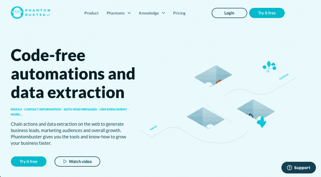 Phantombuster is a codeless automation software with data extraction capabilities.