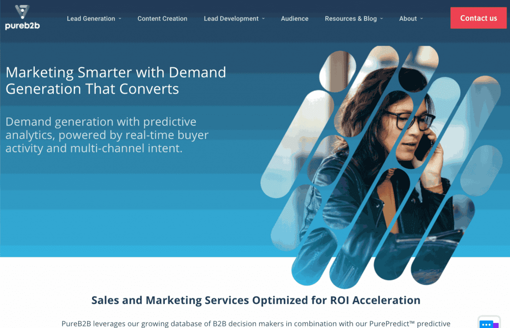 PureB2B offers users sales and marketing services including lead generation