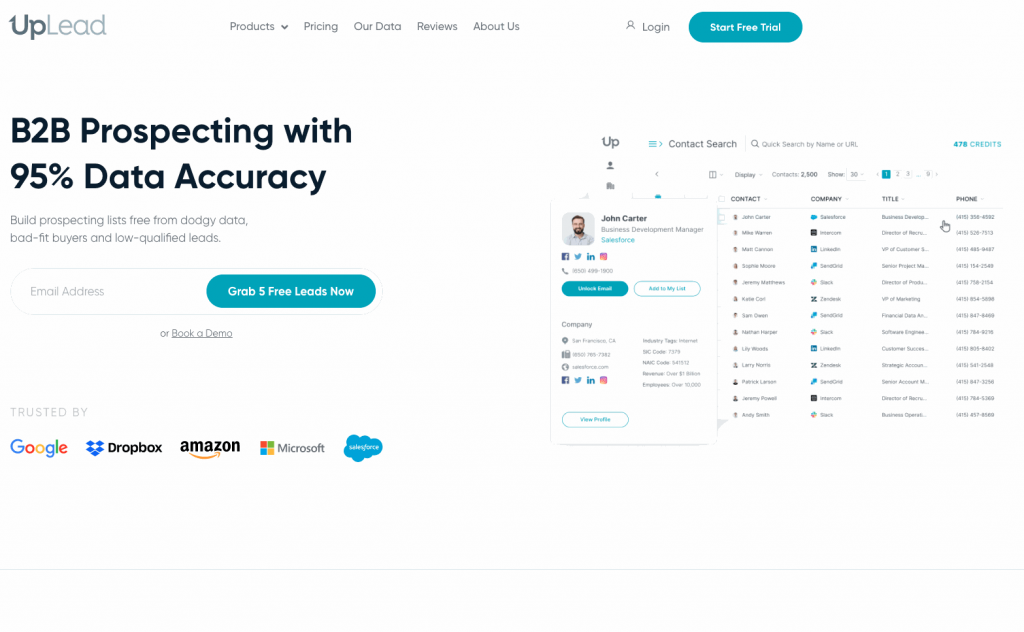 With a company database of over 54 million company profiles and contacts, UpLead helps you find the right company information from scratch.