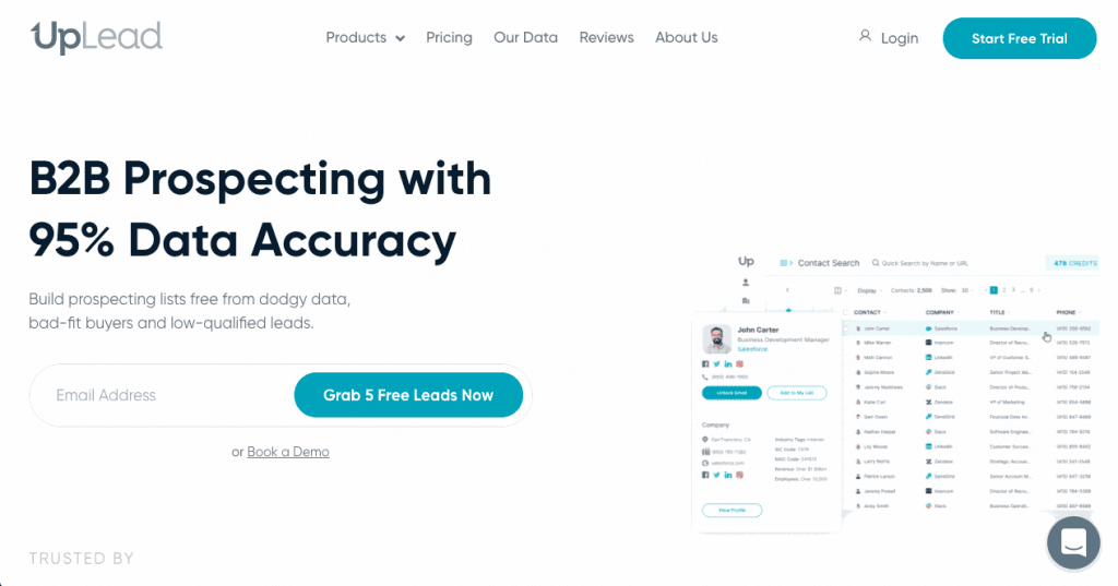 UpLead is a B2B lead generation software that provides high quality B2B contact & company data.