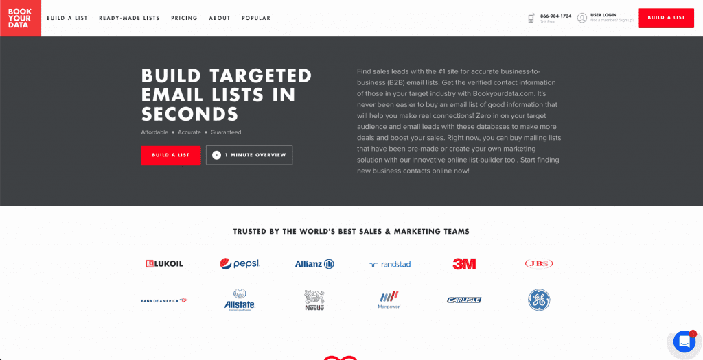 BookYourData gives users access to a daily-updated contact database, allowing them to begin creating customized user lists.