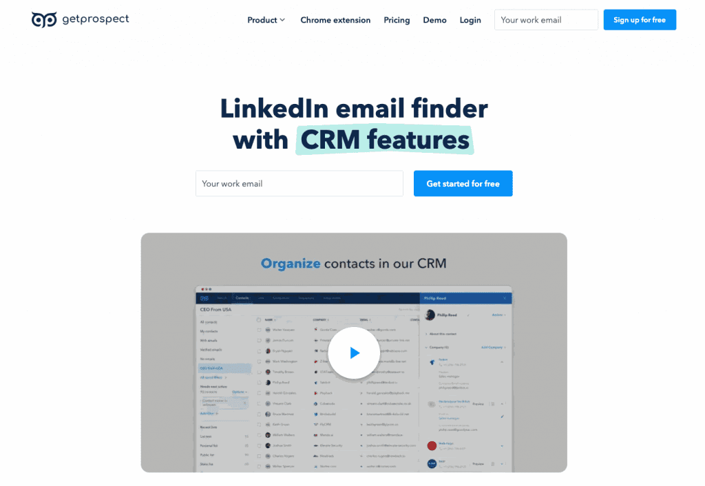 GetProspect is a self-proclaimed LinkedIn email finder that offers multiple tools and features 