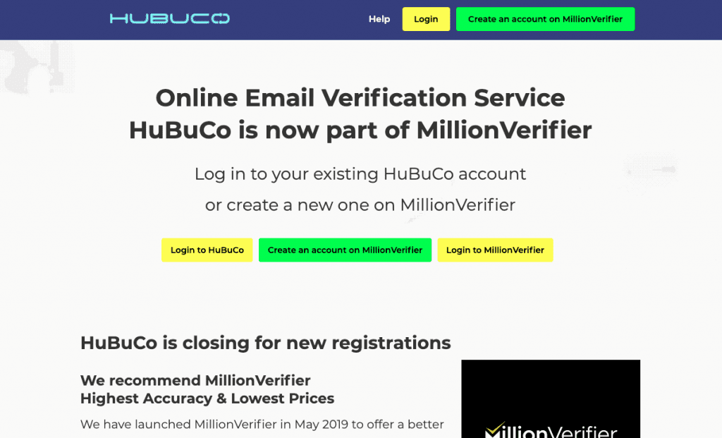 HuBuCo offers bulk email verification and a real-time email verification API to help users maintain a clean and valid email list.