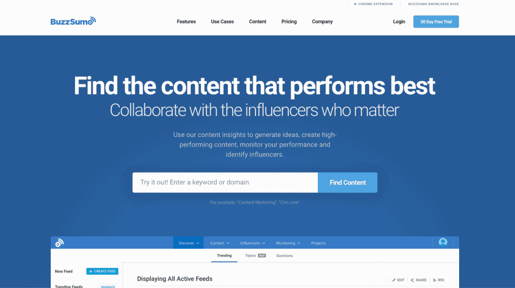 Buzzsumo is powerful online tool that allows any user to find out what content is popular by topic or on any website.