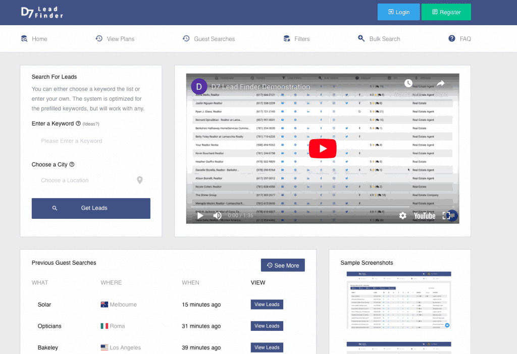 D7 Lead Finder is another lead generation service that allows users to find and buy emails.