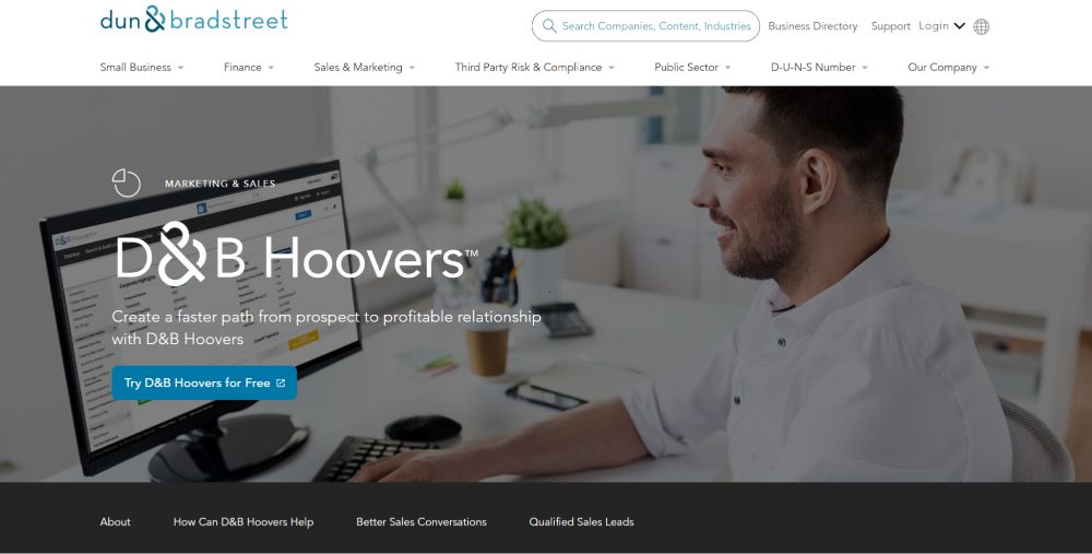 Hoovers is an online B2B prospecting solution that utilizes Dun & Bradstreet business data for better and faster acquisition of B2B leads and prospects.