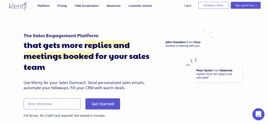 Klenty is a sales engagement platform that automates the process of sending custom emails and follow-ups on a large scale