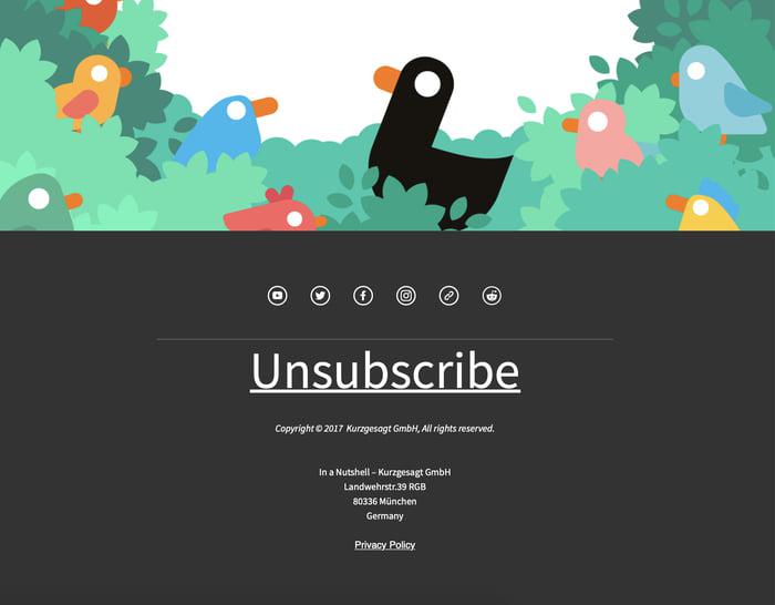 Kurzgesagt Unsubscribe Form