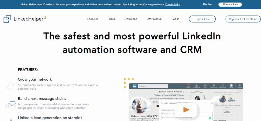 Linked Helper is a pretty straightforward automation tool for LinkedIn