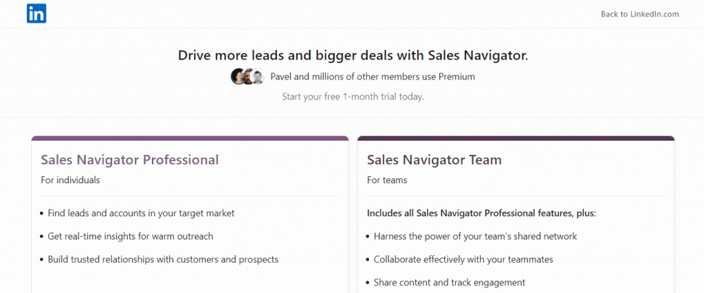 Linkedin Sales Navigator is a sales management tool designed to help sales reps tap into LinkedIn's extensive network more effectively and, ultimately, land more clients